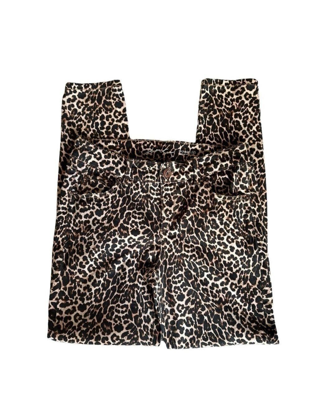 INC International Concepts Skinny Leg Regular Fit Women’s Leopard Print Pants 4P